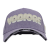Custom Light Purple Cotton Twill Baseball Cap 3D Puff Embroidery VODIORE Logo Curved Brim Streetwear Dad Hat