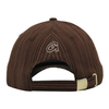 Wholesale Vertical Stripe Brown Curved Brim Cap 3D Puff Embroidery Logo Outdoor Sports Baseball Hat For Men