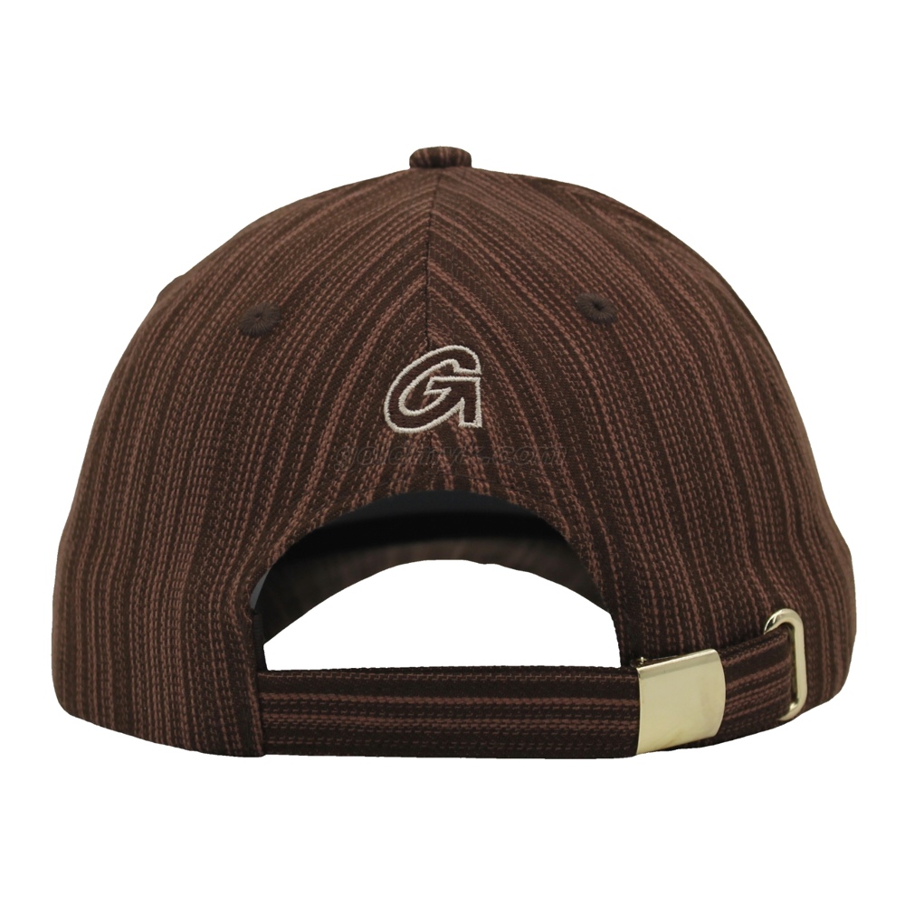 Wholesale Vertical Stripe Brown Curved Brim Cap 3D Puff Embroidery Logo Outdoor Sports Baseball Hat For Men