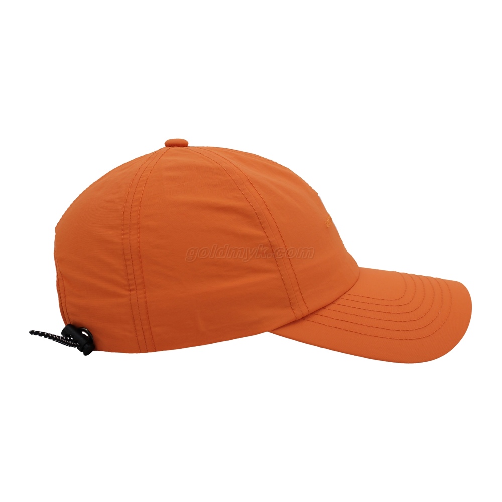 Bright Orange Quick-Dry Baseball Cap with "U" Embroidery & Adjustable Drawstring