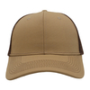 Blank Structured Trucker Hat Khaki Cotton Front Brown Mesh Back Custom Logo Baseball Cap