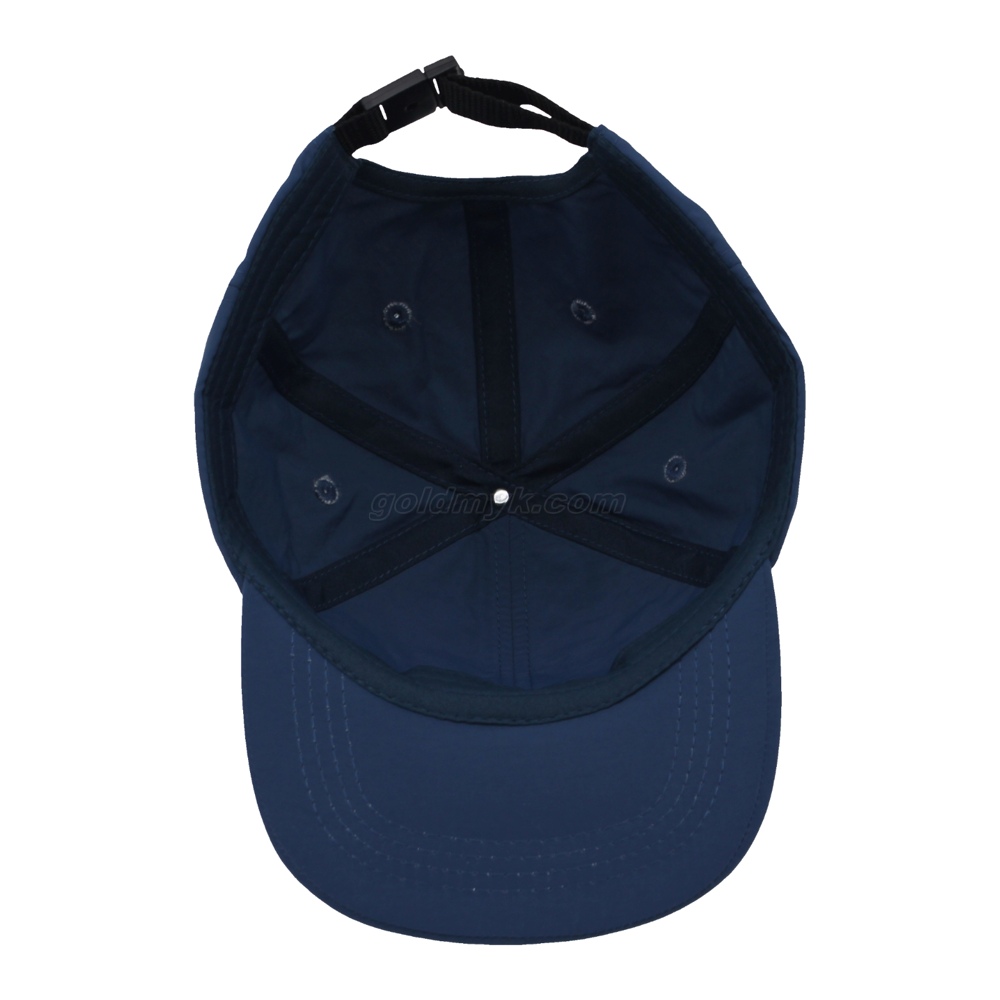 Navy Lightweight Nylon Baseball Cap Custom 3D PVC Rubber Basketball Logo Patch Curved Brim Sports Dad Hat