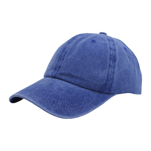 Blank Blue Washed Baseball Cap - Plain Solid Color Adjustable Casual Hat
