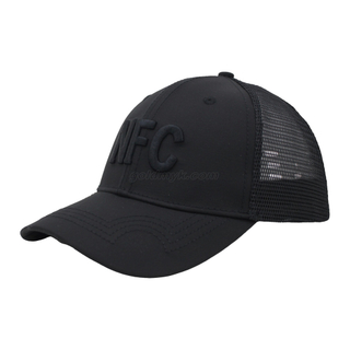 Custom Black Trucker Cap With Built-in NFC Chip 3D Puff Embroidery NFC Logo Mesh Back Baseball Hat