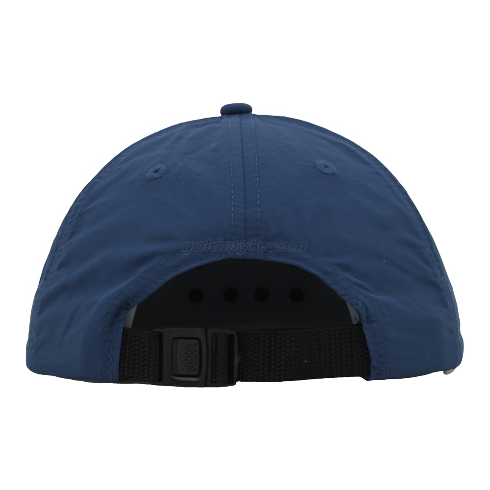 Navy Lightweight Nylon Baseball Cap Custom 3D PVC Rubber Basketball Logo Patch Curved Brim Sports Dad Hat