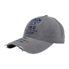 Grey Distressed Washed Print Baseball Cap – Casual Custom Printed Dad Hat