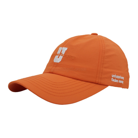Bright Orange Quick-Dry Baseball Cap with "U" Embroidery & Adjustable Drawstring