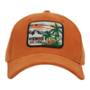 Orange Corduroy Baseball Cap with Tropical Palm Tree Embroidery Patch Vintage 1998 Outdoor Dad Hat