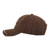 Wholesale Vertical Stripe Brown Curved Brim Cap 3D Puff Embroidery Logo Outdoor Sports Baseball Hat For Men