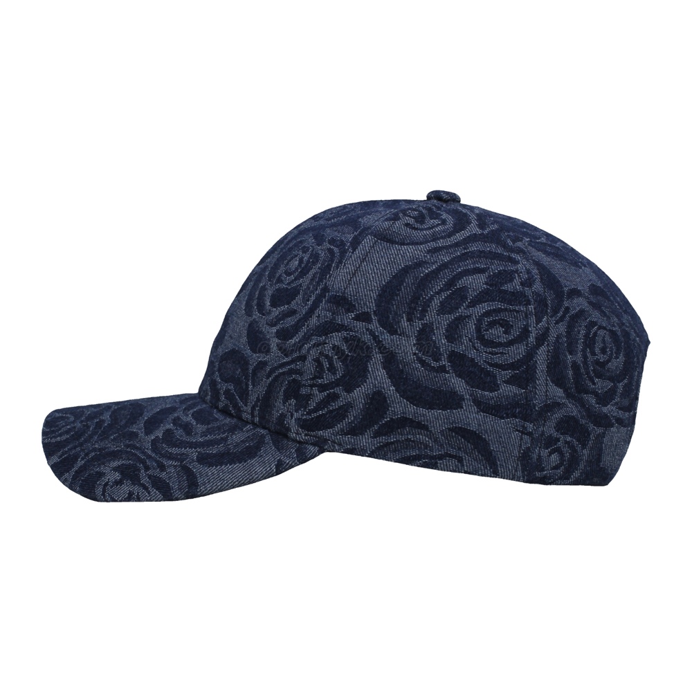 Fashion And Custom Denim Fabric Six Panels Baseball Cap And Hat