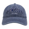 Vintage Washed Navy Baseball Cap – "NEW YORK" Embroidered Casual Hat