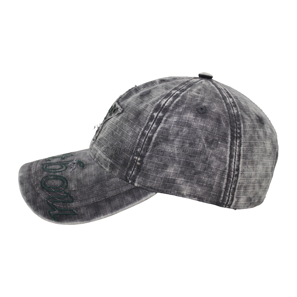 Custom Washed Cotton Fabric Baseball Cap And Hat with Embroidery Patch