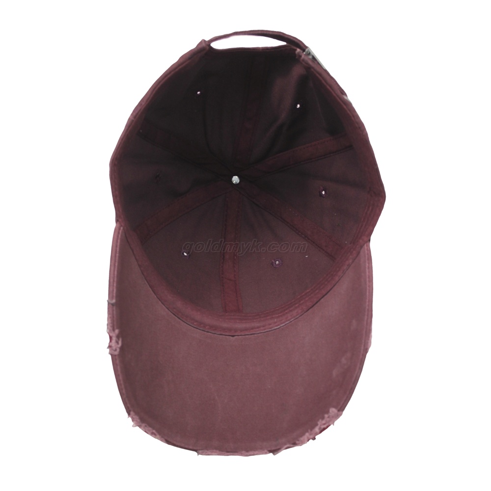 Custom Printed Embroidery Distressed Washed Cotton Baseball Cap Frayed Edge Curved Visor 6 Panel Adjustable Dad Hat Wholesale