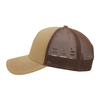 Blank Structured Trucker Hat Khaki Cotton Front Brown Mesh Back Custom Logo Baseball Cap