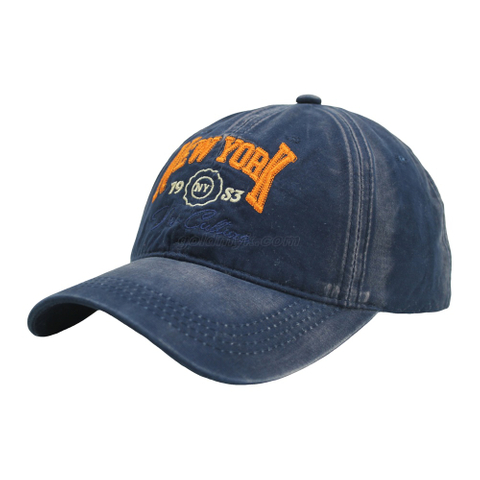 Vintage Stylish Flat Embroidery Washed Baseball Cap Dad Hat 6-panel Sports Caps For Man And Woven Can Custom Logo