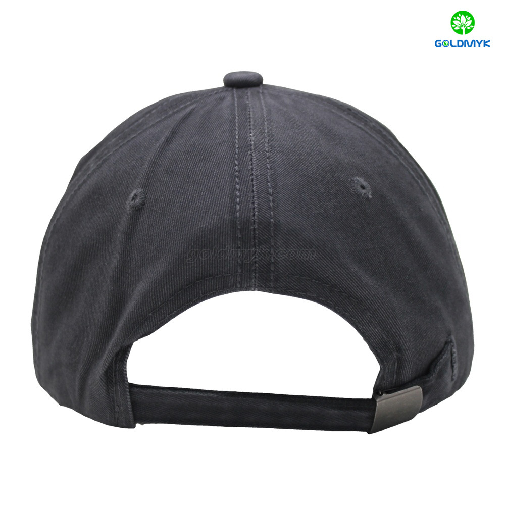 Distressed Washed Cotton Cap with Letter Embroidery & Metal Rivets