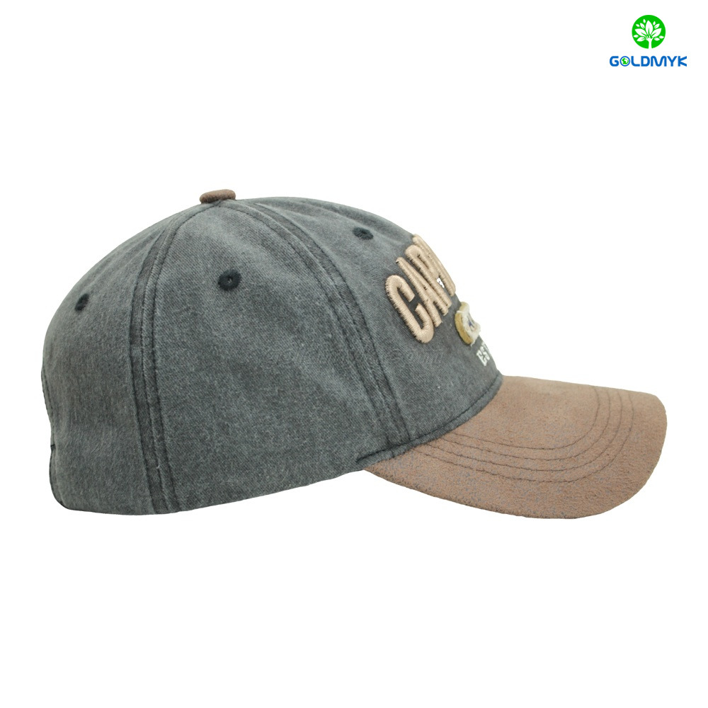 Vintage Washed Two-Tone Dad Hat with 3D Embroidery & Patch of Women /Men