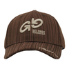 Wholesale Vertical Stripe Brown Curved Brim Cap 3D Puff Embroidery Logo Outdoor Sports Baseball Hat For Men