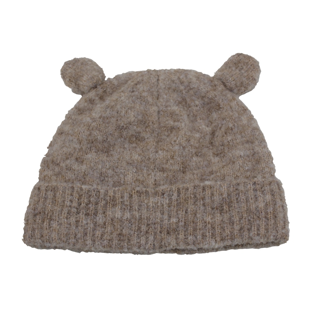 New And Cute Double Layer Warm Knitted Hat with Wool Fabric Lining