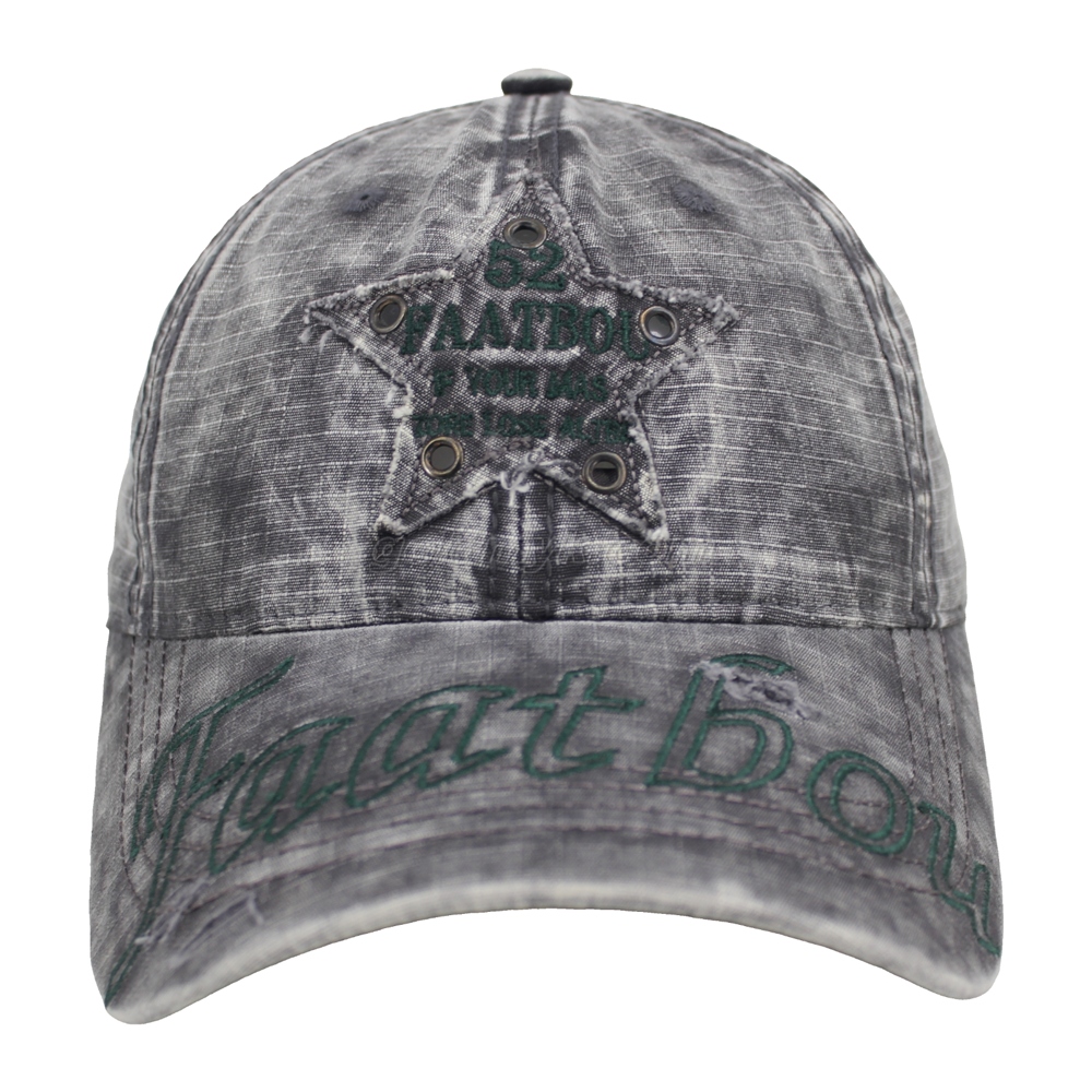 Custom Washed Cotton Fabric Baseball Cap And Hat with Embroidery Patch