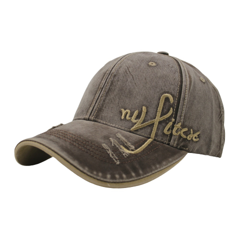 Vintage Washed Distressed Baseball Cap 6 Panel Curved Brim Embroidery Frayed Detail Dad Hat Custom Logo
