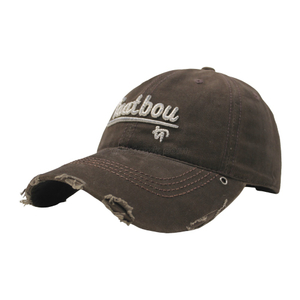 Vintage Stylish Flat Printing Washed Baseball Cap Dad Hat 6-panel Sports Caps For Man And Woven Can Custom Logo