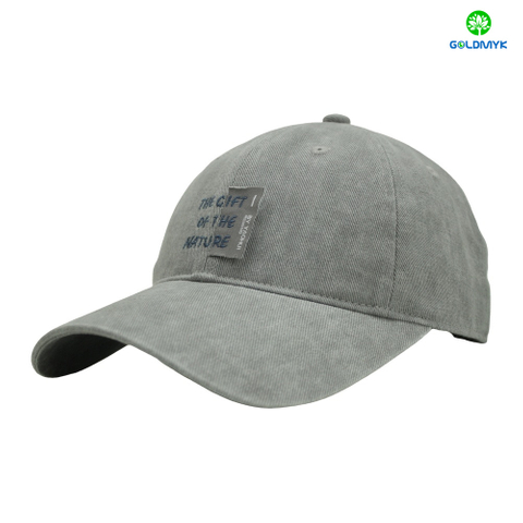 Light Grey 6 Panel Embroidered Baseball Cap