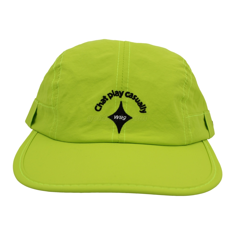 Lightweight Quick Dry Nylon 6 Panel Cap Custom Embroidery Outdoor Running Baseball Hat