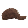 Wholesale Vertical Stripe Brown Curved Brim Cap 3D Puff Embroidery Logo Outdoor Sports Baseball Hat For Men