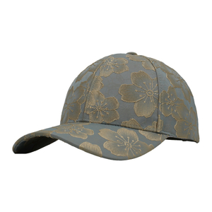 Custom New Jacquard Flower Fabric Six Panels Structured Baseball Cap And Hat 
