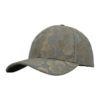 Custom New Jacquard Flower Fabric Six Panels Structured Baseball Cap And Hat 